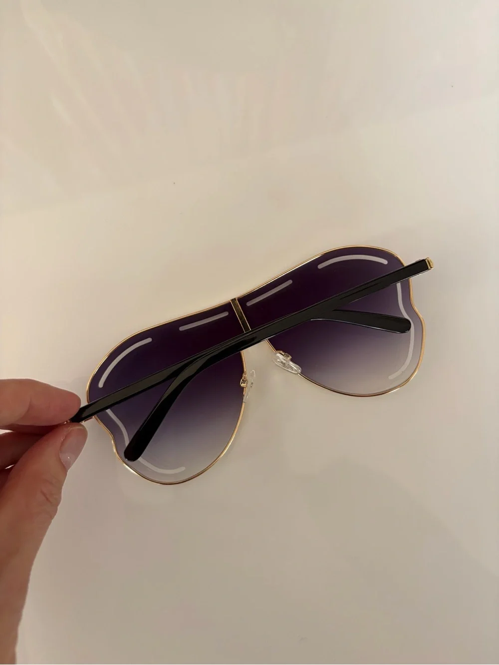 Gardenia Gold Frame Women's Aviator Sunglasses with Purple Gradient Lenses